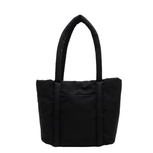Pendlerfreundliche Damen-Schultertasche mit weichem Stoff-Design, Tragegriff oben, Handtasche für Büro, Einkaufen und mehr, Schwarz, Böhmisch von Ldbuejiaja