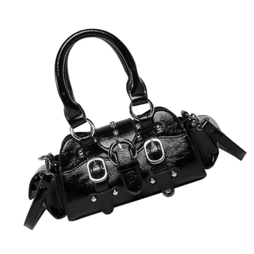 Punk Styles Crossbody Tasche für Frauen Trendy Schultertasche PU Leder Alltag Handtasche Geldbörse Top Griff Tasche Dating Tasche, Schwarz, Böhmisch von Ldbuejiaja