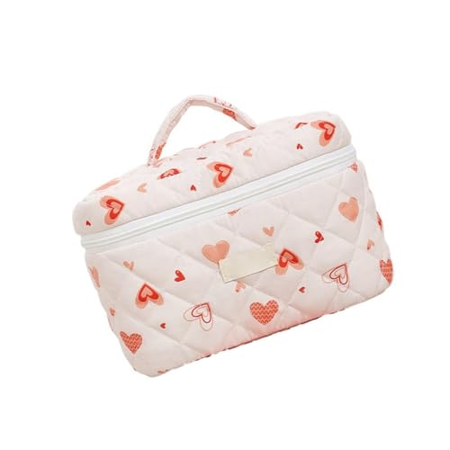 Reise-Make-up-Tasche mit niedlichem Herzmuster, gesteppte Baumwolle, Kosmetik-Organizer, Stil 3:, Bohemian-Stil Reise-Make-up-Tasche mit niedlichem Herzmuster, gesteppte Baumwolle, Kosmetik-Organizer, Stil 3:, Bohemian-Stil von Ldbuejiaja