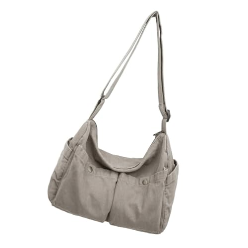 Retro Canvas Messenger Bag Large Crossbody Bag with Multiple Pockets Handbag, Grau, Böhmisch Retro Canvas Messenger Bag Large Crossbody Bag with Multiple Pockets Handbag, Grau, Böhmisch von Ldbuejiaja