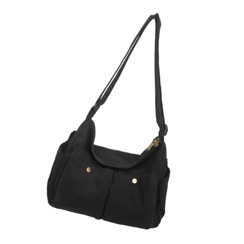 Retro Canvas Messenger Bag Large Crossbody Bag with Multiple Pockets Handbag, Schwarz, Böhmisch von Ldbuejiaja