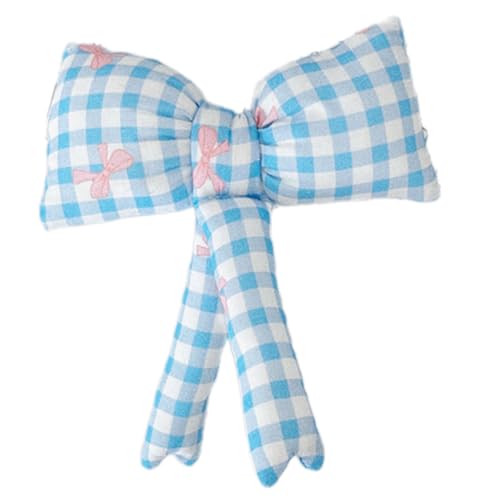 Schlüsselanhänger aus Segeltuch mit Schleifen, Dekoration, Taschenanhänger für personalisiertes Mode-Statement, Fliege, blaues Gitter, Bohemian-Stil von Ldbuejiaja