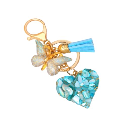Schlüsselanhänger mit Pailletten gefüllt, Harz, Schmetterling, Schlüsselanhänger, Herz-Schlüsselanhänger, Taschenanhänger, A, Bohemian-Stil von Ldbuejiaja