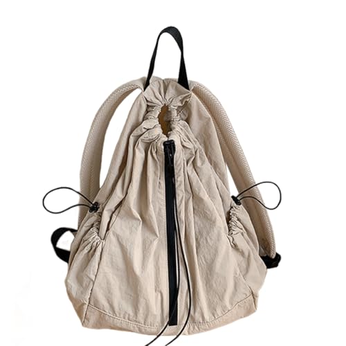 Schüler-Schulrucksack, Reiserucksack, Damen, große Kapazität, Kordelzug-Rucksack, Aprikose, Bohemian-Stil von Ldbuejiaja