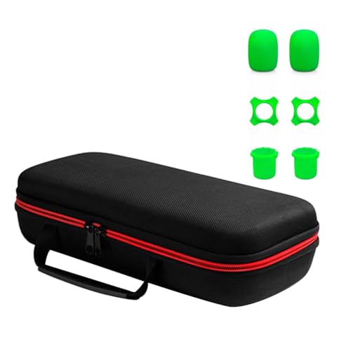 Schwammabdeckungen Tragbare Tragetasche Box Organizer Tasche Stoßfest Reise Aufbewahrung Handtasche mit kleiner Tasche für Mikrofone, Grün von Ldbuejiaja