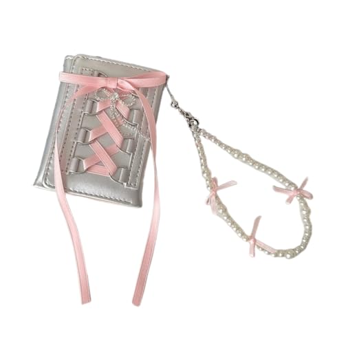 Silber Wallet Kartenhalter PU Leder Münzbörse Kartenhalter Kleingeld Geldbörse, Pearl Handtrage, Bohemian-Stil von Ldbuejiaja