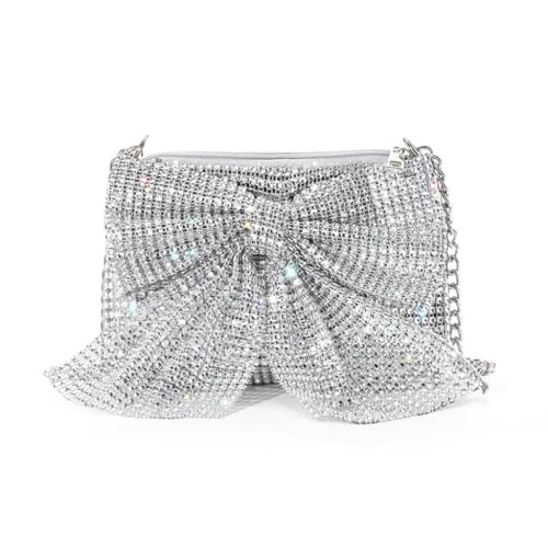 Stilvolle Damen Abendtasche Strass Schleifen Kette Handtasche für besondere Anlässe von Ldbuejiaja