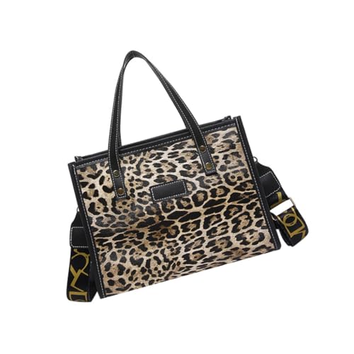 Stilvolle Damen PU Handtasche mit Leopardenmuster Satchel zum Einkaufen oder Reisen, Braun, Böhmisch von Ldbuejiaja