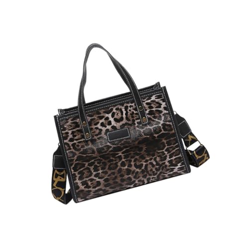 Stilvolle Damen PU Handtasche mit Leopardenmuster Satchel zum Einkaufen oder Reisen, Kaffeefarben, Böhmisch von Ldbuejiaja