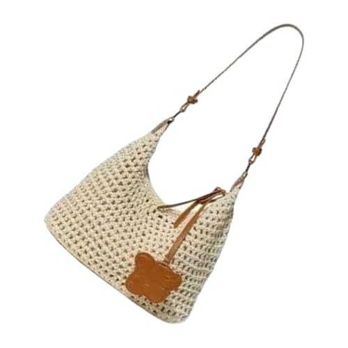 Stilvolle handgewebte Umhängetasche, große Handtasche, Strandtasche, Eimertasche für den Urlaub von Ldbuejiaja