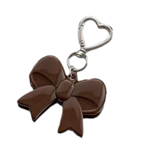 Sweet Bows Auto-Schlüsselanhänger, Schleife, Schlüsselanhänger, Herz-Schlüsselanhänger, hängende Ornamente, Kaffeefarben, Bohemian-Stil von Ldbuejiaja