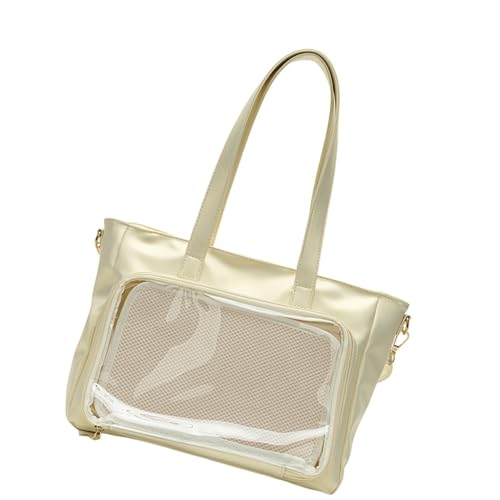 Transparente Handtasche für Schule und Arbeit, Anime-Stil, große Kapazität, Schultertasche, Perlglanzweiß, Böhmisch von Ldbuejiaja