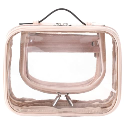 Transparente Make-up-Tasche, doppellagig, wasserdicht, Organizer für Reisen, Rosa, Bohemian-Stil Transparente Make-up-Tasche, doppellagig, wasserdicht, Organizer für Reisen, Rosa, Bohemian-Stil von Ldbuejiaja