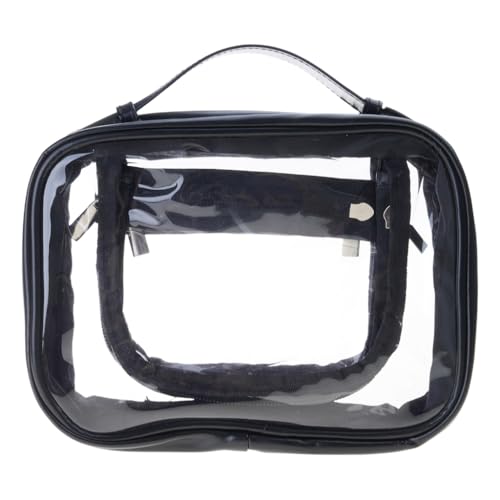 Transparente Make-up-Tasche, doppellagig, wasserdicht, Organizer für Reisen, Schwarz, Bohemian-Stil Transparente Make-up-Tasche, doppellagig, wasserdicht, Organizer für Reisen, Schwarz, Bohemian-Stil von Ldbuejiaja