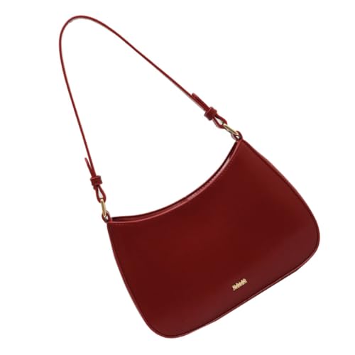 Trendige Handtasche Schultertaschen PU Leder Achselbörse Damen Satchel Geldbörse Geeignet für verschiedene Anlässe, Burgunder, Böhmisch von Ldbuejiaja