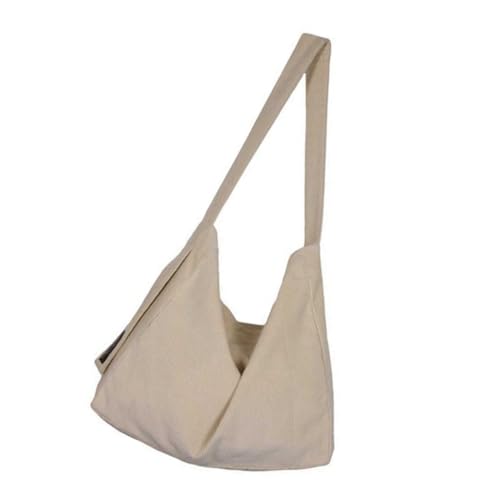 Umhängetasche aus Cord mit bequemem Riemen für Einkäufe und Freizeitkleidung, Cremefarben, Böhmisch von Ldbuejiaja