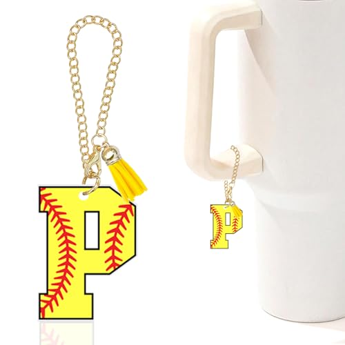 Baseball-Buchstaben-Charm-Zubehör für Stanley-Cup, Baseball-Anfangs-Schlüsselanhänger für Stanley-Becher, Geldbörse, Rucksack, Baseball-Geschenke für Teenager, Jungen, Mädchen, Team, Mutter, Trainer Baseball-Buchstaben-Charm-Zubehör für Stanley-Cup, Baseball-Anfangs-Schlüsselanhänger für Stanley-Becher, Geldbörse, Rucksack, Baseball-Geschenke für Teenager, Jungen, Mädchen, Team, Mutter, Trainer von Ldntly