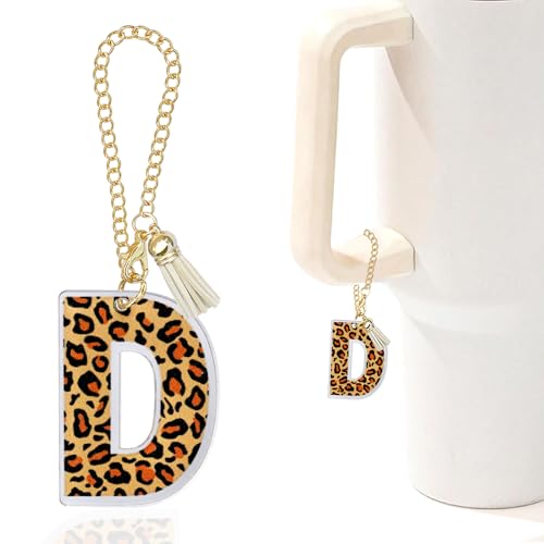 Leoparden-Anhänger mit Initiale D für Stanley-Cup, Mini-Schlüsselanhänger, gelber Leoparden-Schlüsselanhänger, Buchstaben-Charm, Stanley-Cup-Zubehör, Anhänger für Geldbörse, Rucksack Leoparden-Anhänger mit Initiale D für Stanley-Cup, Mini-Schlüsselanhänger, gelber Leoparden-Schlüsselanhänger, Buchstaben-Charm, Stanley-Cup-Zubehör, Anhänger für Geldbörse, Rucksack von Ldntly