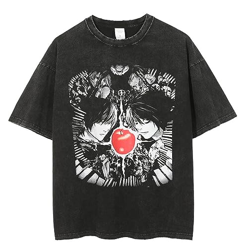 Death Note Anime T-Shirt Light Yagami/Misa Amane Hip Hop Vintage Sommer Kurzarm Tops Streetwear Casual Oberteile Sweatshirt Herren und Damen von Ldruieu