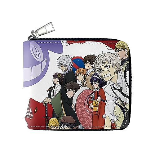 Ldruieu Bungo Stray Dogs Anime Brieftasche Kinder Geldbörse Faltbare Leder Portemonnaie Jungen und Mädchen Cartoon Brieftaschen Geschenk für Anime Fans von Ldruieu