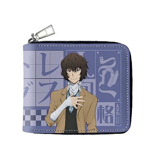 Ldruieu Bungo Stray Dogs Anime Brieftasche Kinder Geldbörse Faltbare Leder Portemonnaie Jungen und Mädchen Cartoon Brieftaschen Geschenk für Anime Fans von Ldruieu