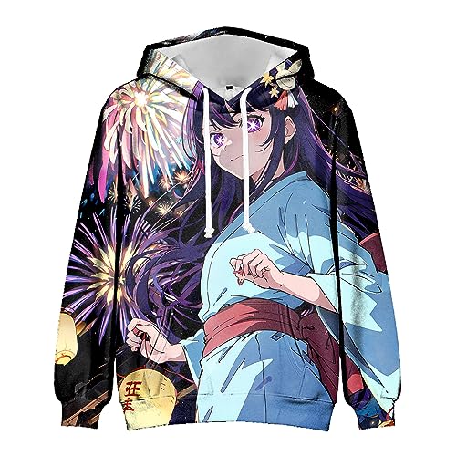 Oshi no Ko Anime Hoodie Hoshino Ai/Hoshino Rubi Anime Cosplay Kostüm Cartoon Hoodie Sweatshirt Streetwear Pullover Casual Kapuzenpullover Herren und Damen von Ldruieu