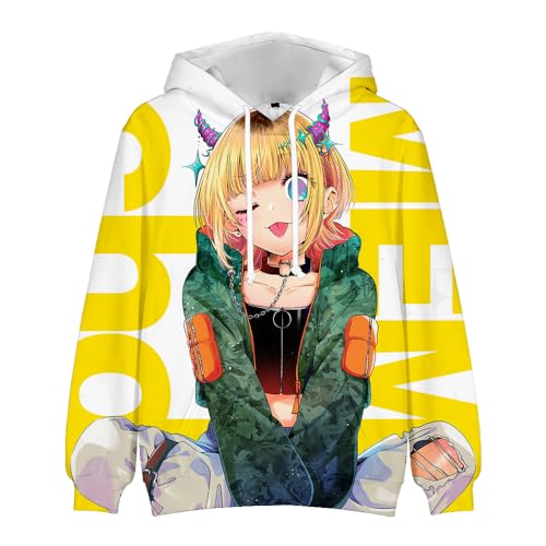 Oshi no Ko Anime Hoodie Hoshino Akuamarin/Arima kana/Hoshino Ai Anime Pullover Cartoon Hoodie Damen Sweatshirt Streetwear Casual Kapuzenpullover Herren von Ldruieu