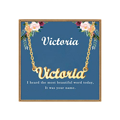 Ldurian Personalisierte Namenskette Lehrertag Halskette mit Namensanhänger Weihnachtsgeschenke 14K Gold Zarte Halskette mit Namensschild Anhänger Geschenk, Edelstahl Ldurian Personalisierte Namenskette Lehrertag Halskette mit Namensanhänger Weihnachtsgeschenke 14K Gold Zarte Halskette mit Namensschild Anhänger Geschenk, Edelstahl von Ldurian