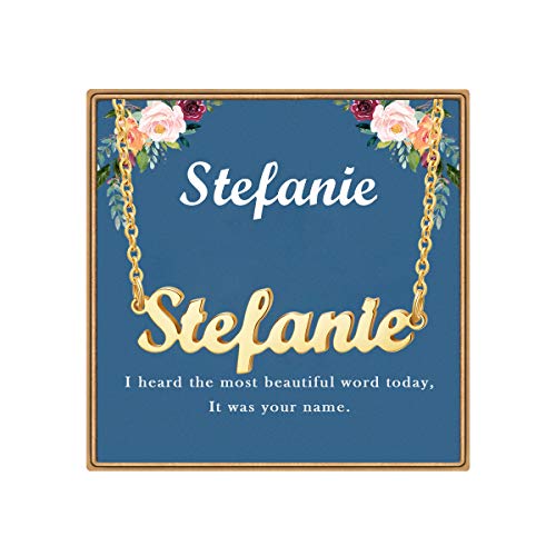 Ldurian Personalisierte Namenskette Lehrertag Halskette mit Namensanhänger Weihnachtsgeschenke 14K Gold Zarte Halskette mit Namensschild Anhänger Geschenk von Ldurian