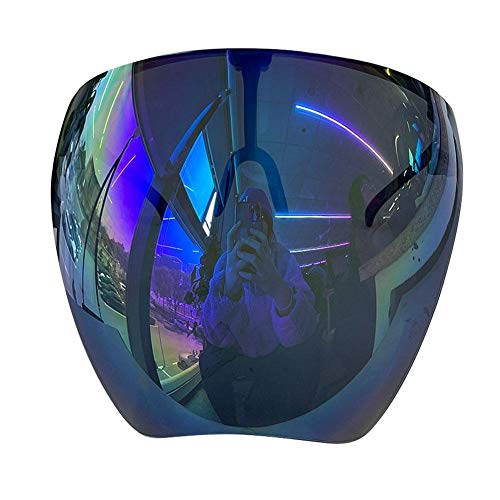 Ldvxbj Übergroße riesige Big Shield Vollgesicht polarisierte Sonnenbrille mit großem Spiegel, modischer UV-Schutz zum Schutz der Augen Nasen Mund Mund Brille (Blau) von Ldvxbj