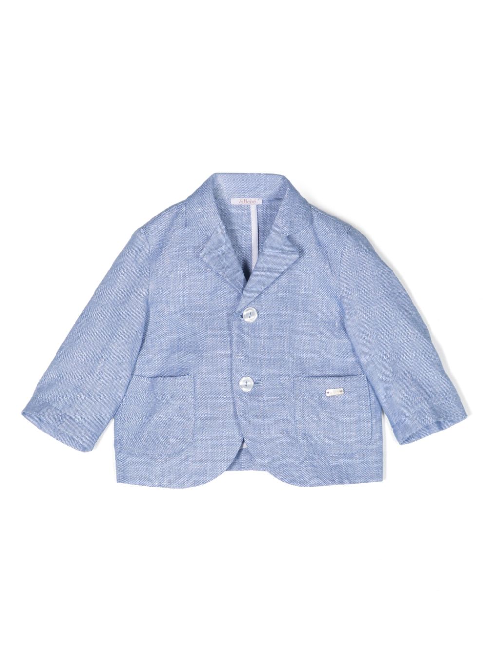 Le Bebé Enfant Einreihiges Chambray-Sakko - Blau von Le Bebé Enfant