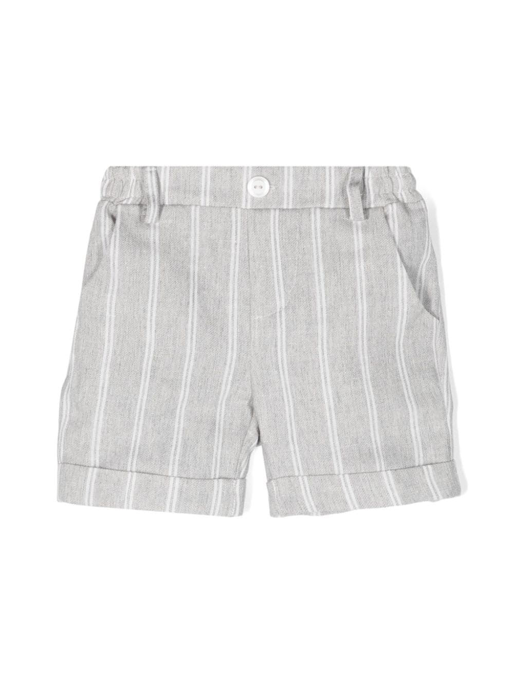 Le Bebé Enfant Gestreifte Shorts mit Stretchbund - Grau von Le Bebé Enfant