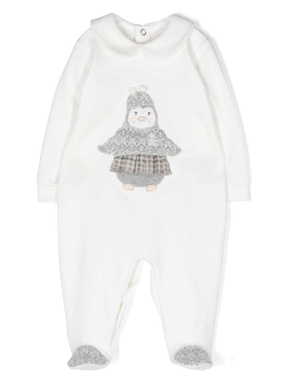 Le Bebé Enfant Pyjama mit Pinguin-Applikation - Weiß von Le Bebé Enfant