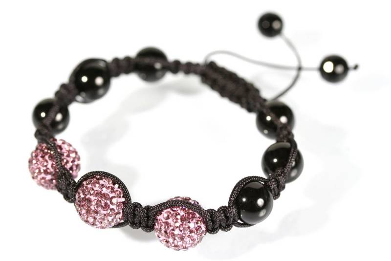 Le Bijou Armband Crystal Whisper (1-tlg), Shamballa Armband mit echten Onyx-Kugeln 12 mm und Markenkristallen von Le Bijou