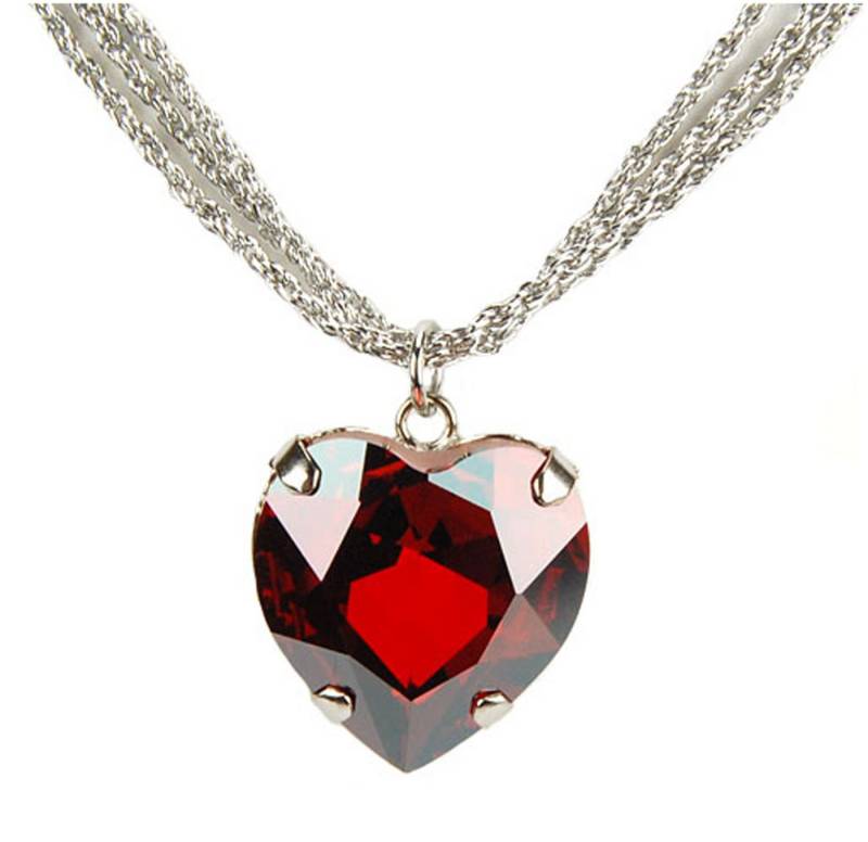 Le Bijou Kette mit Anhänger Crystal Elegance, XXL Herz kristall-Anhänger mit Kette mit Markenkristallen von Le Bijou