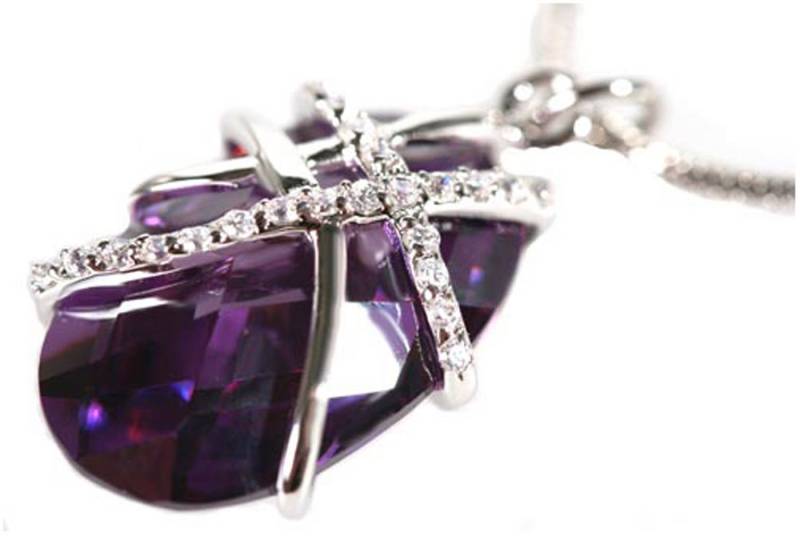 Le Bijou Kette mit Anhänger Glimmer Jewels, ovaler Zirkonia-Anhänger mit Kette mit Markenkristallen von Le Bijou