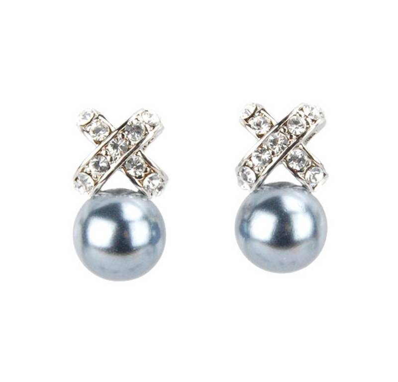 Le Bijou Paar Ohrstecker 20378 (Set, 2-tlg), Elegante Perlen-Ohrstecker versilbert von Le Bijou