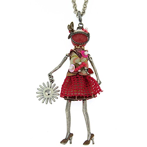 Le Carose Damen Halskette Classic Collection Das Schmuckstück ist aus Messing mit weißer Galvanik-Puppe und handgenähtem Stoffkleid. Maße: Halskette 80 cm, Anhänger 10 cm, Haken 1, medium, Bronze, Le Carose Damen Halskette Classic Collection Das Schmuckstück ist aus Messing mit weißer Galvanik-Puppe und handgenähtem Stoffkleid. Maße: Halskette 80 cm, Anhänger 10 cm, Haken 1, medium, Bronze, von Le Carose