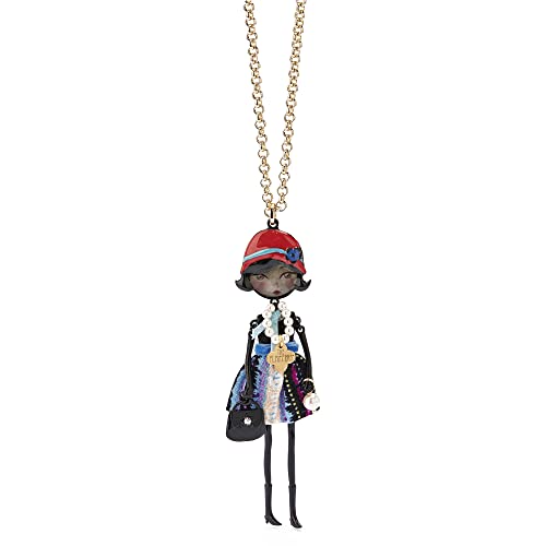 Le Carose Damen-Halskette aus der Kollektion Joie – Flappers Halskette aus Bronze mit galvanischem Goldbad. Puppe mit gemustertem Kleid, Größe: Länge 80 cm, Größe der Puppe, medium, Bronze Gold, Kein Le Carose Damen-Halskette aus der Kollektion Joie – Flappers Halskette aus Bronze mit galvanischem Goldbad. Puppe mit gemustertem Kleid, Größe: Länge 80 cm, Größe der Puppe, medium, Bronze Gold, Kein von Le Carose