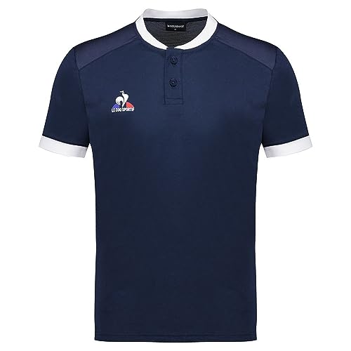 Le Coq Sportif Herren Tennis Polo Ss N°7 M Opt T-Shirt, Blau/Weiß (Dress Blues/New Optical White), M von Le Coq Sportif