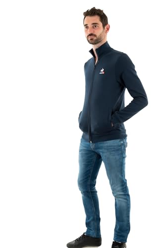 Le Coq Sportif Unisex ESS Fz Sweatshirt, Nr. 4 M Dress Blues Trainingsjacke, blau, Medium von Le Coq Sportif