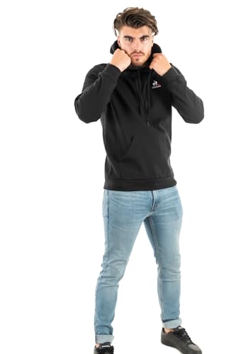 Le Coq Sportif Unisex ESS Hoody Nr. 2 M Black Kapuzenpullover, Schwarz, Large von Le Coq Sportif