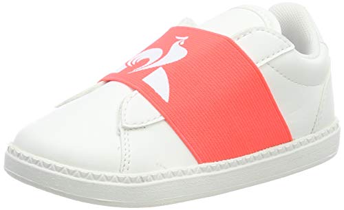 Le Coq Sportif Jungen Unisex Kinder COURTSTAR INF Strap Optical White Sneaker, Weißes optisches Fiery Coral, 26 EU von Le Coq Sportif