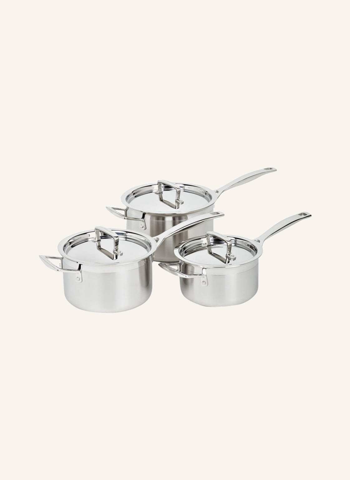 Le Creuset 3-Tlg.Topf-Set 3-Ply-Plus silber von Le Creuset