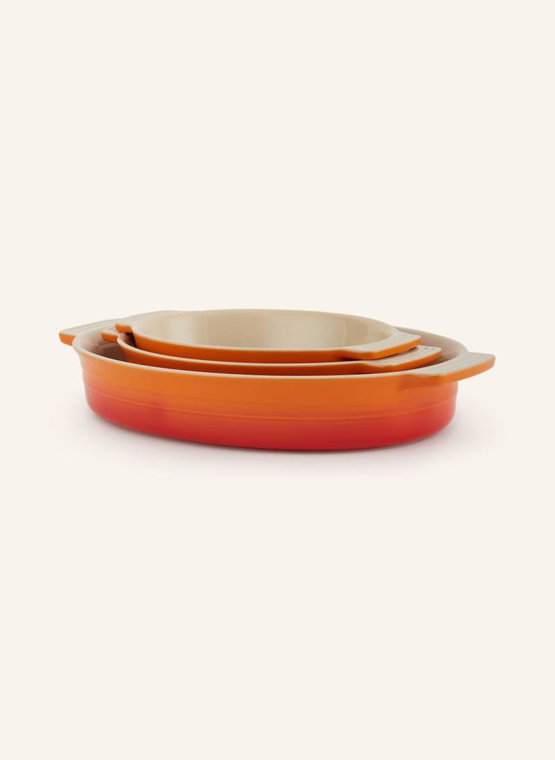 Le Creuset 3er-Set Auflaufformen Klassik orange von Le Creuset