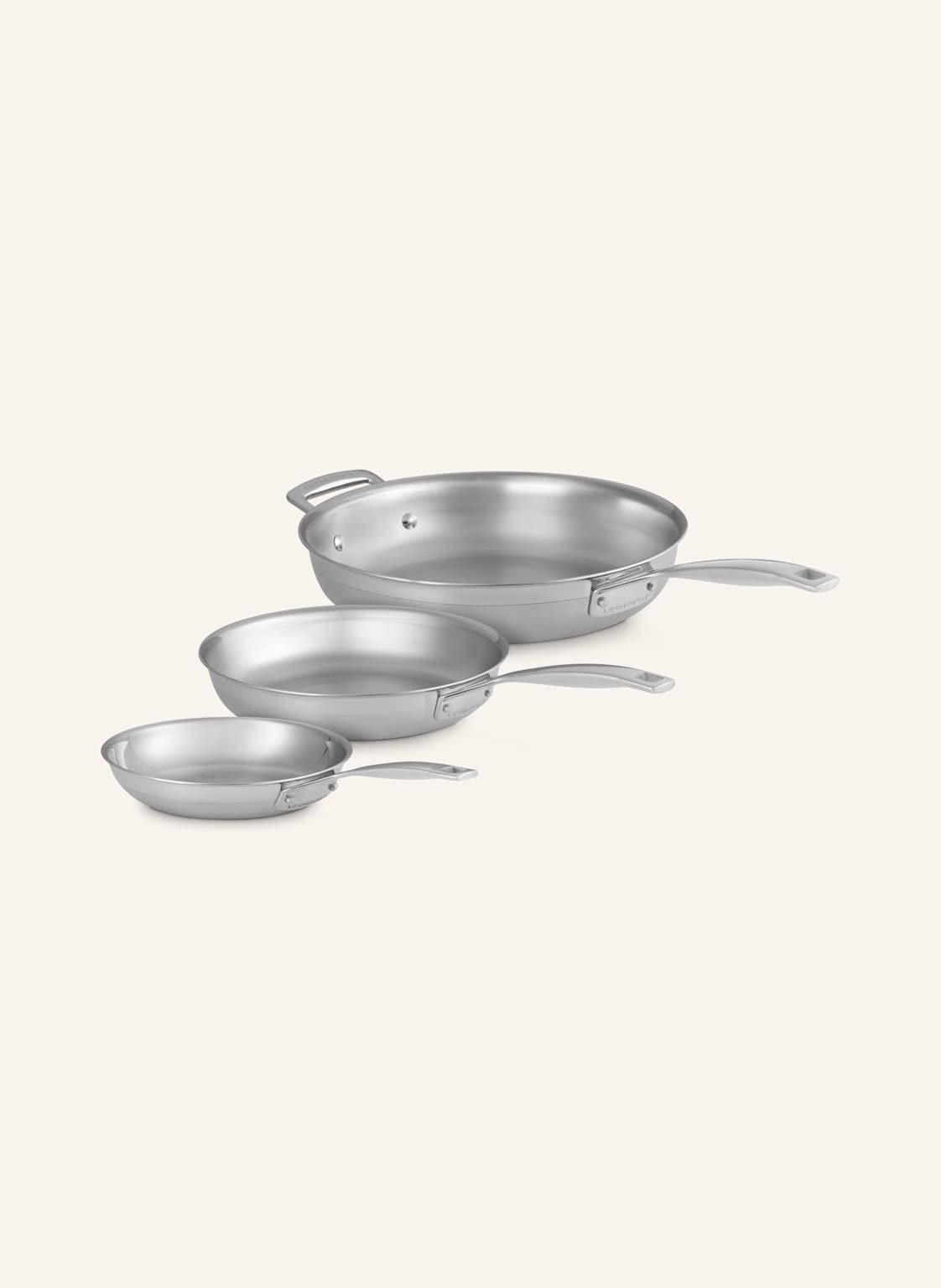 Le Creuset 3er-Set Pfannen silber von Le Creuset