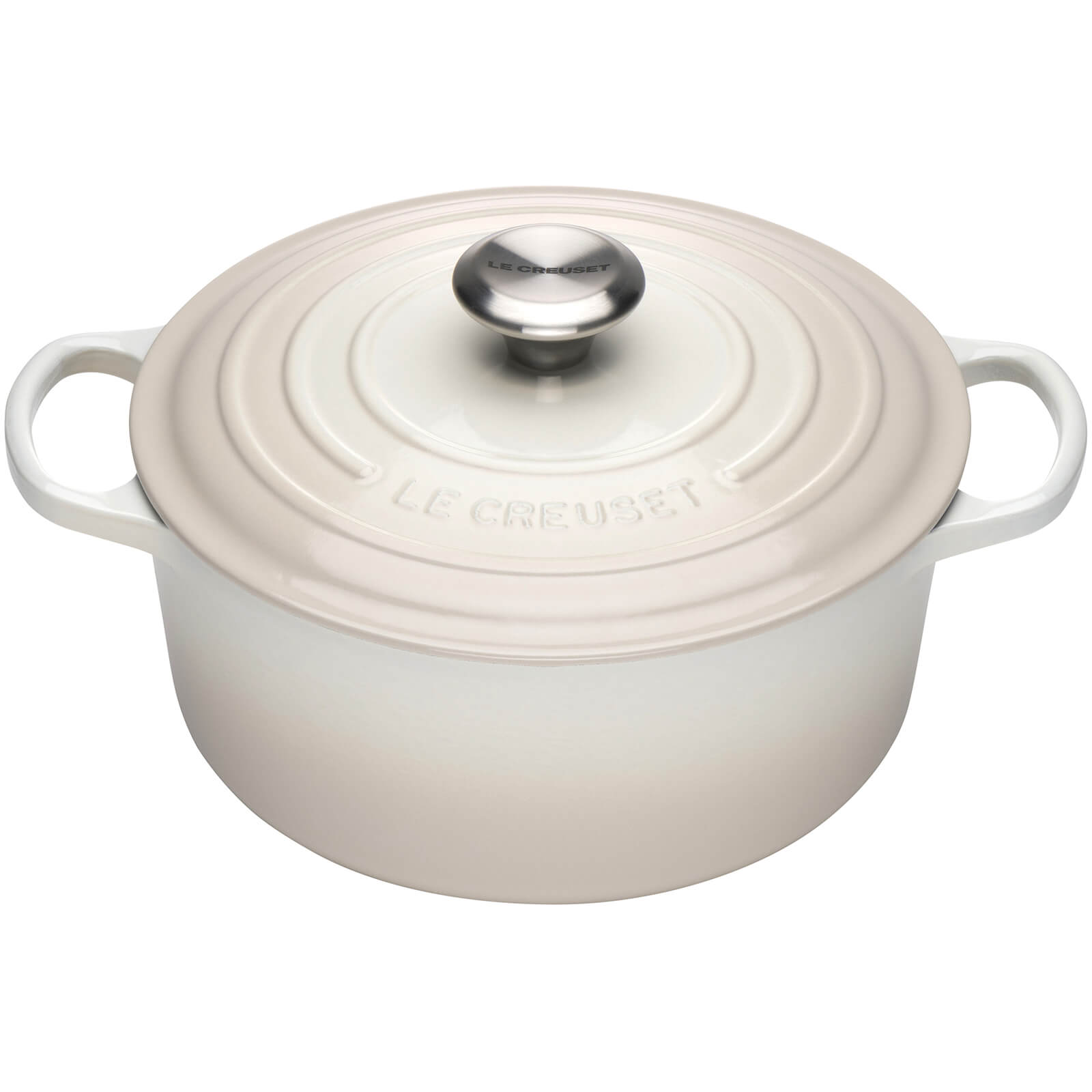 Le Creuset Signature Cast Iron Round Casserole Dish - 24cm - Meringue von Le Creuset