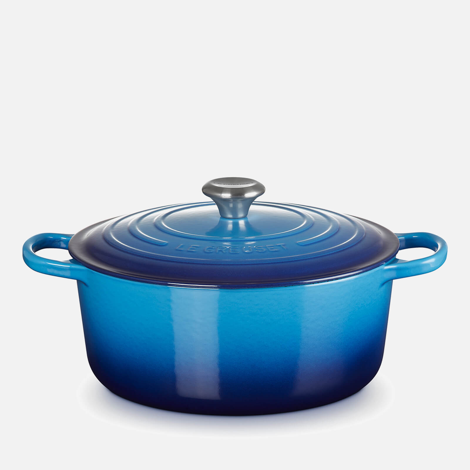 Le Creuset Signature Cast Iron Round Casserole Dish - 28cm - Azure Blue von Le Creuset