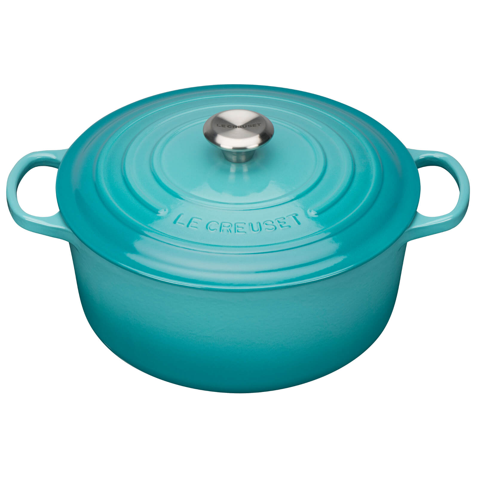 Le Creuset Signature Cast Iron Round Casserole Dish - 28cm - Teal von Le Creuset