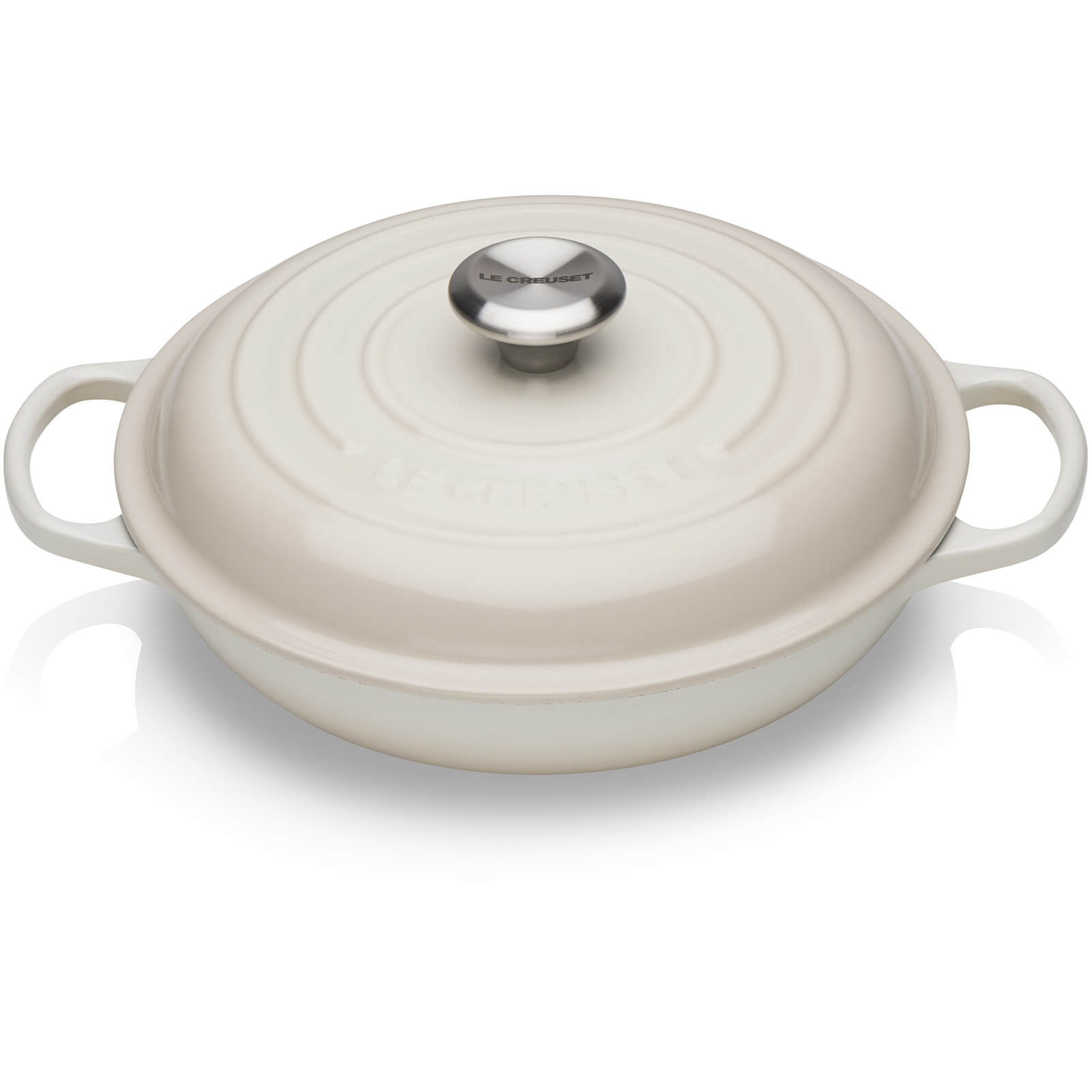 Le Creuset Signature Cast Iron Shallow Casserole Dish - 26cm - Meringue von Le Creuset